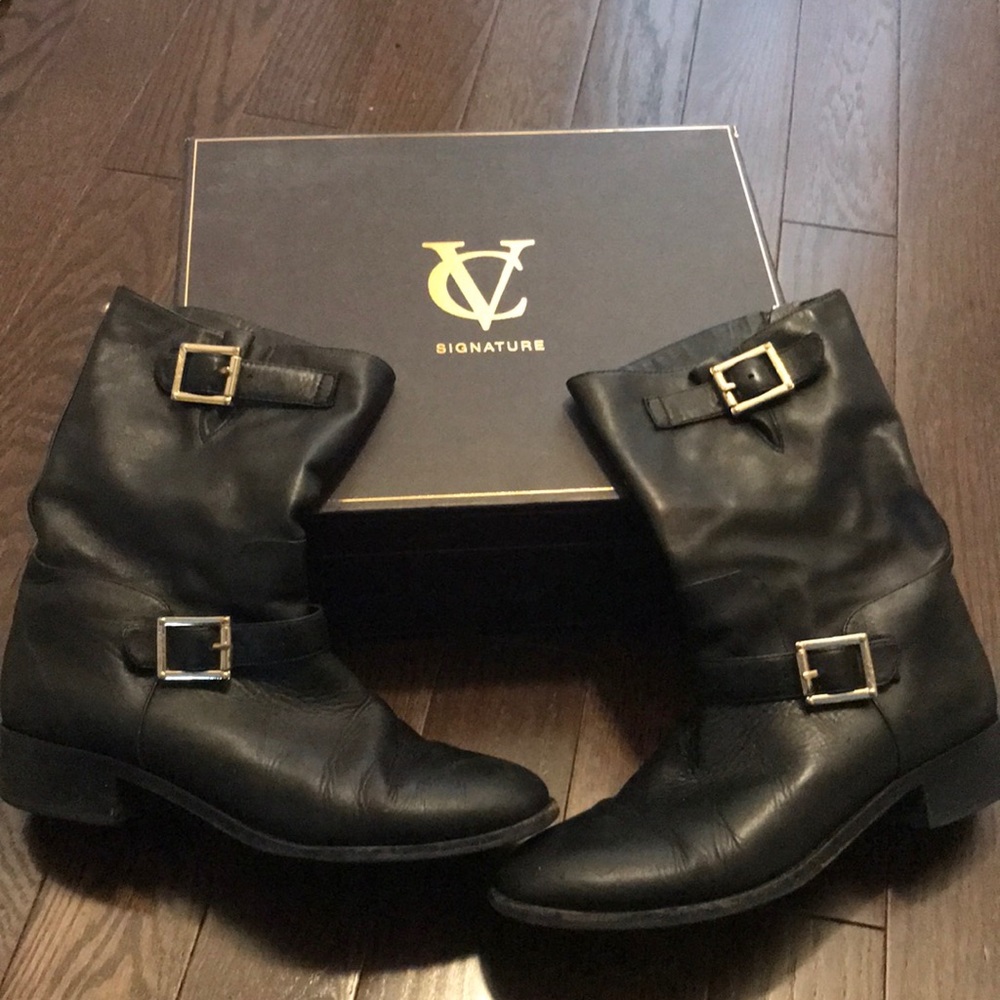 Vince Camuto Black Moto Boots